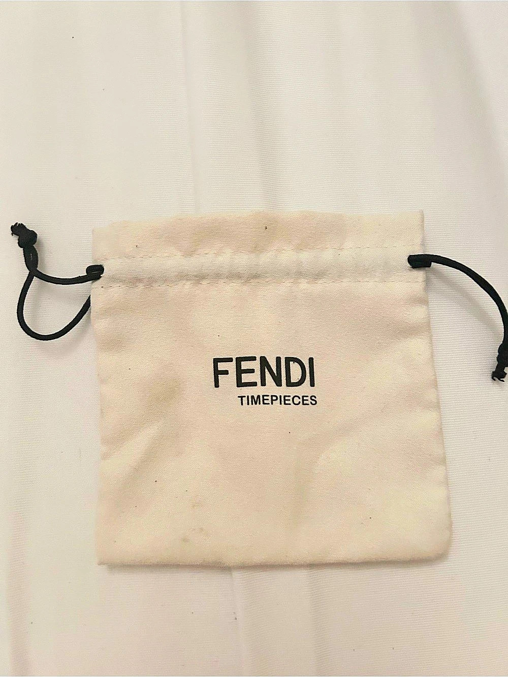 Fendi Timepieces Watch Dust Pouch in Cream